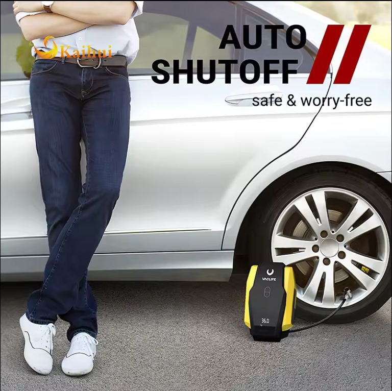 Portable 12V Tire Inflator & Air Compressor – Auto Shut-Off, LED Light for Family Roadside Emergencies