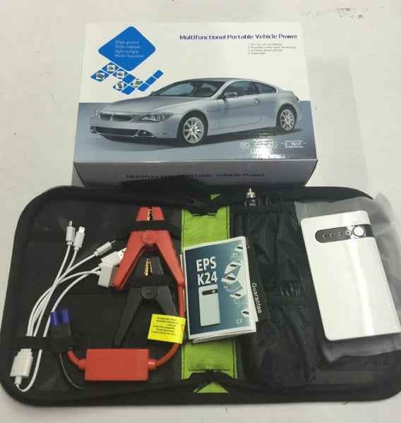 20000mAh Car Jump Starter & Power Bank – LED Flashlight with 3 Modes | Roadside Emergency Starter for Cars, Trucks & Family Vehicles