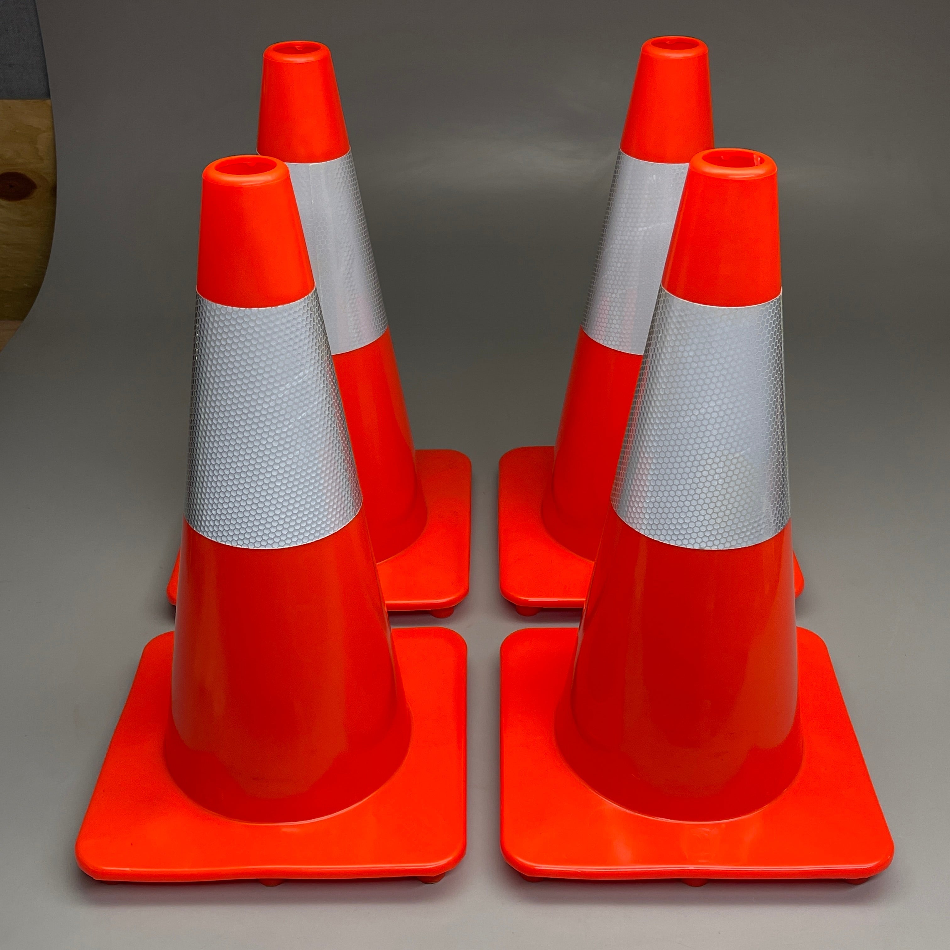 18" Reflective Traffic Cones 4-Pack – Roadside Safety for Your Car, Home & Family
