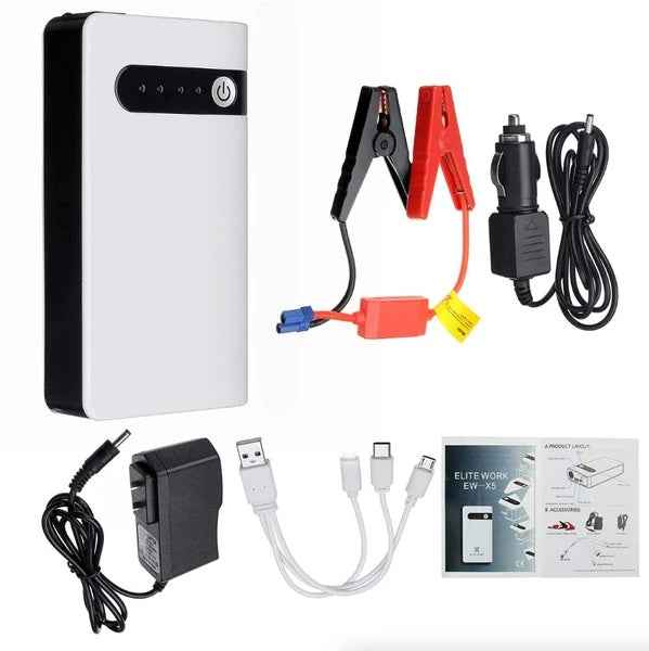 20000mAh Car Jump Starter & Power Bank – LED Flashlight with 3 Modes | Roadside Emergency Starter for Cars, Trucks & Family Vehicles