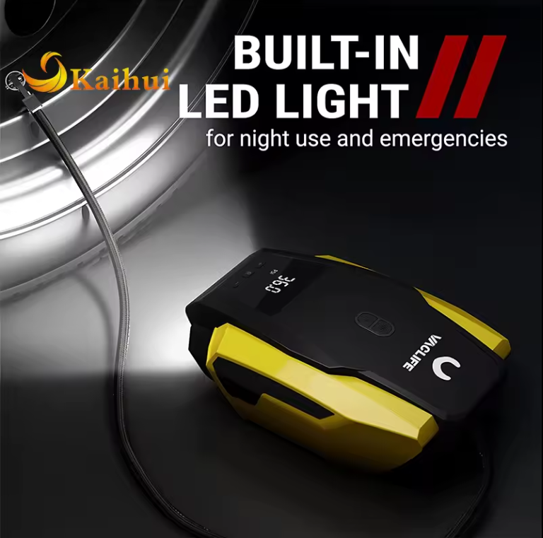 Portable 12V Tire Inflator & Air Compressor – Auto Shut-Off, LED Light for Family Roadside Emergencies