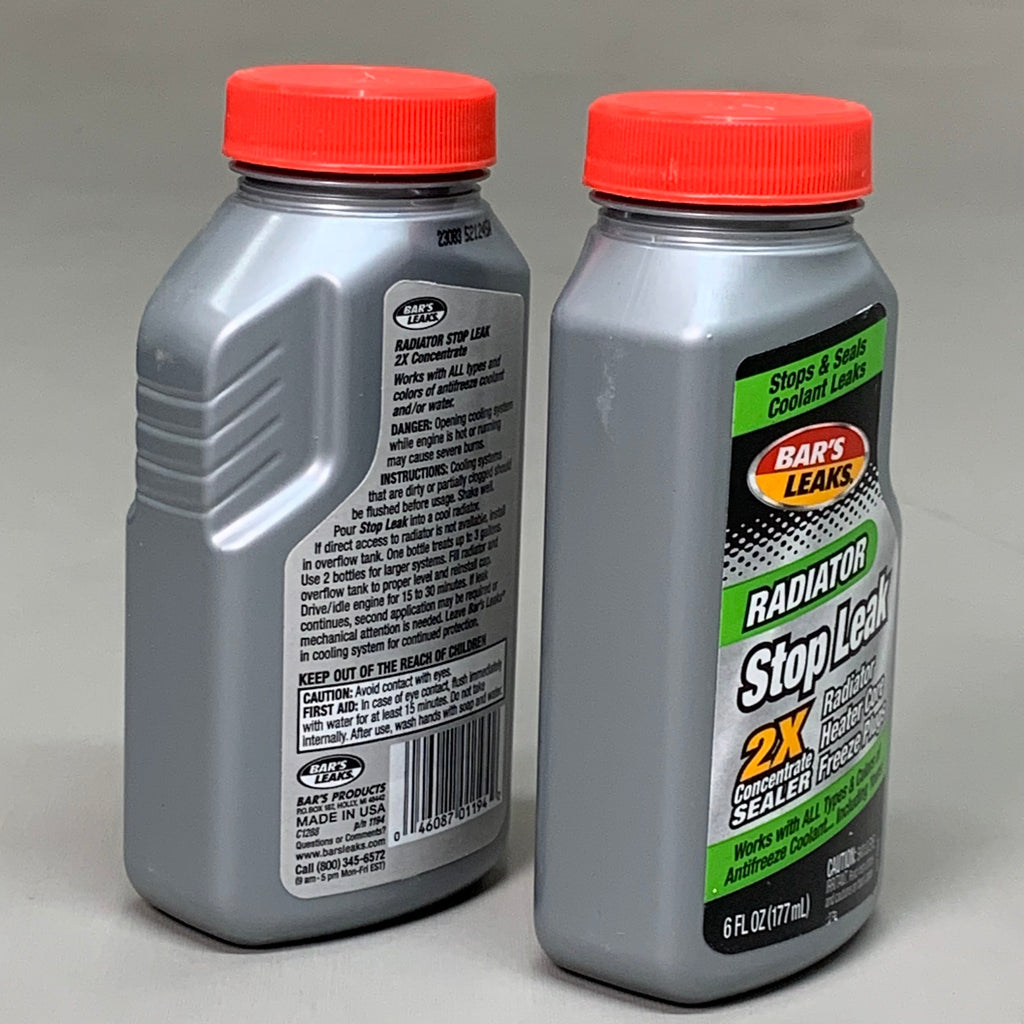Bar's Leaks Radiator Stop Leak 2X Concentrate – 6-Pack | Emergency Coolant Sealer for Family Road Trips