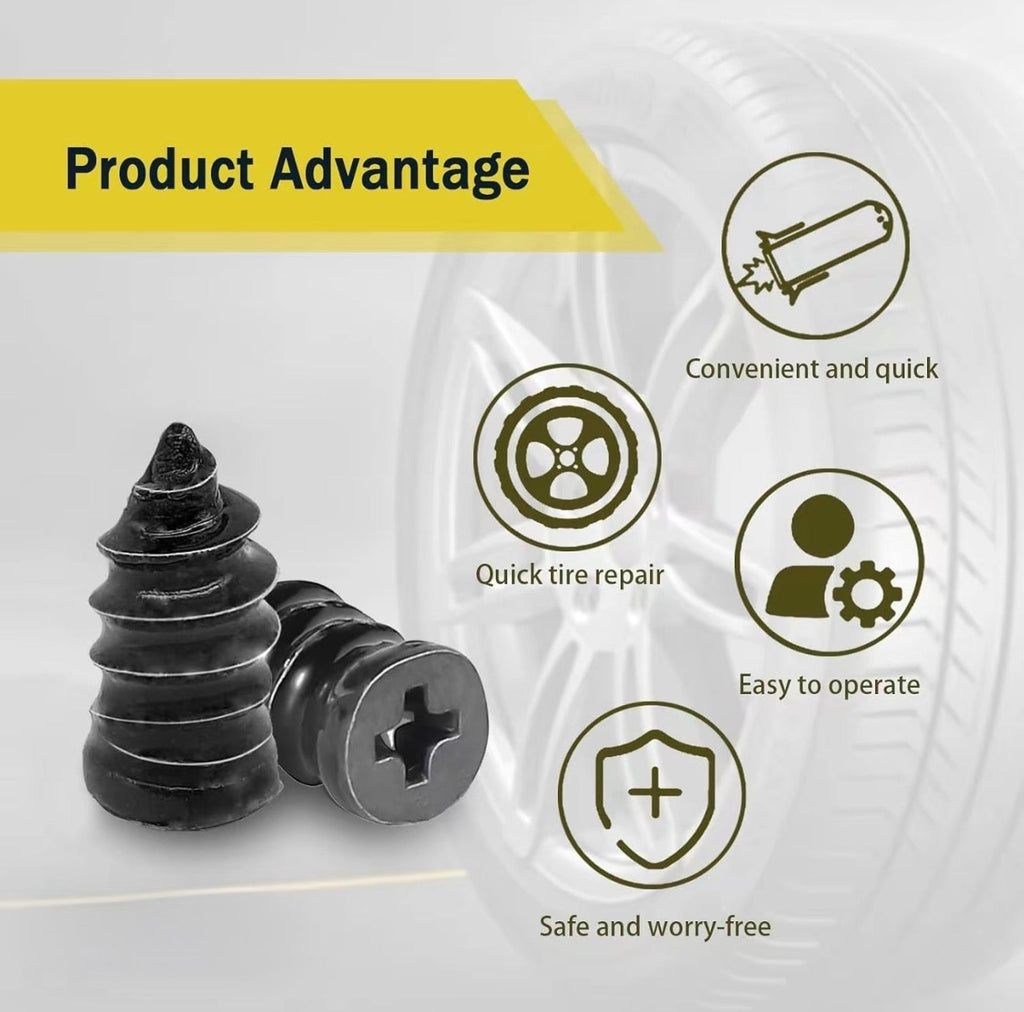 TireFix Rubber Nail Tire Repair Kit – Instant Puncture Fix for Cars, Trucks & Motorcycles