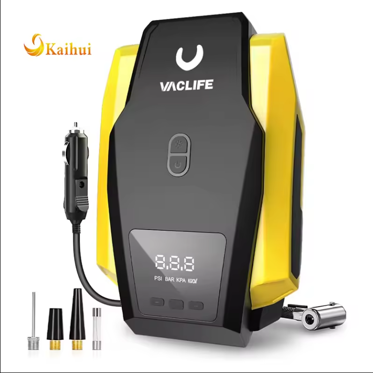 Portable 12V Tire Inflator & Air Compressor – Auto Shut-Off, LED Light for Family Roadside Emergencies