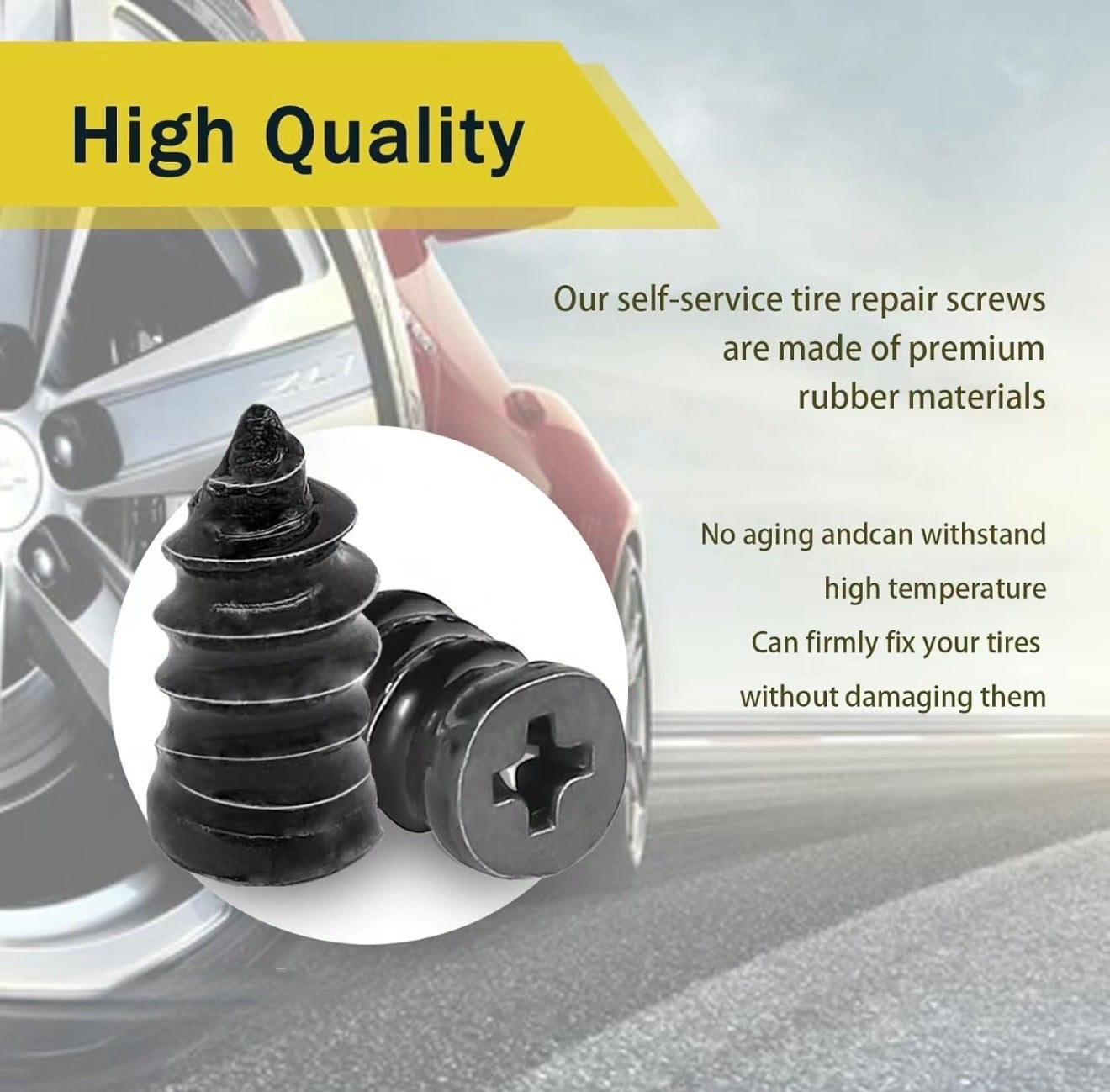 TireFix Rubber Nail Tire Repair Kit – Instant Puncture Fix for Cars, Trucks & Motorcycles