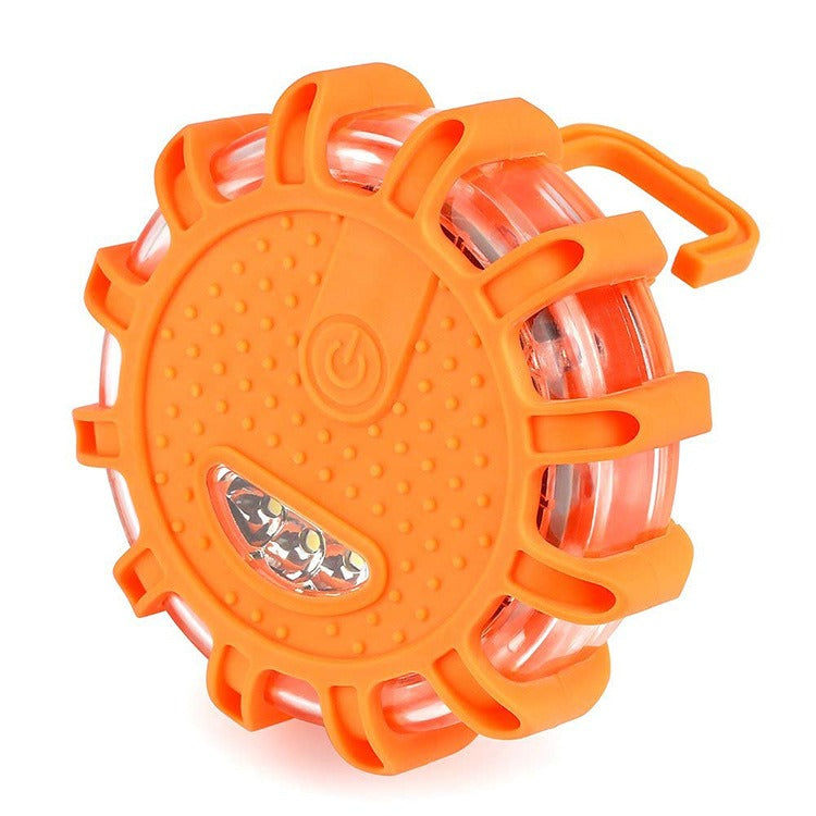 Magnetic LED Road Flare – 9-Mode Orange Strobe Warning Light for Roadside Emergencies & Breakdowns