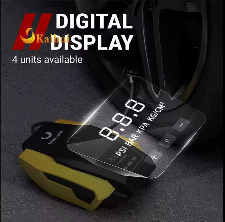 Portable 12V Tire Inflator & Air Compressor – Auto Shut-Off, LED Light for Family Roadside Emergencies