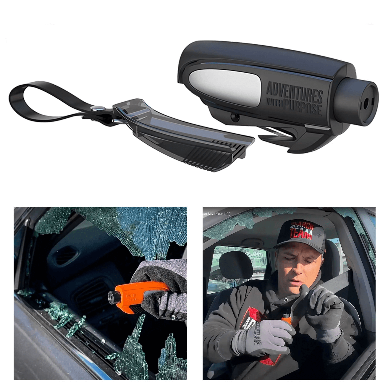 2-in-1 Emergency Window Breaker & Seatbelt Cutter – Essential Escape Tool for Every Family Vehicle