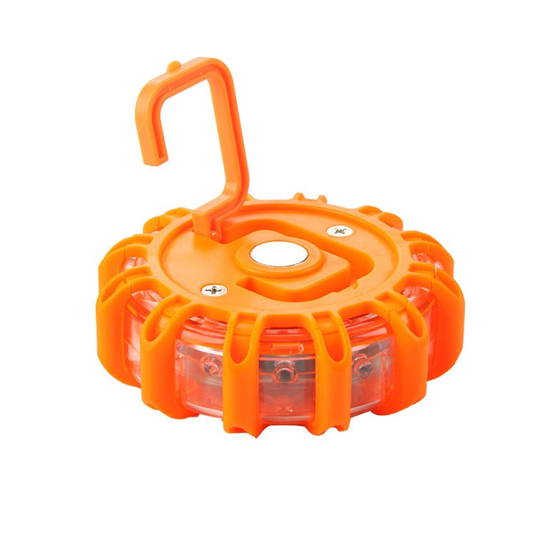 Magnetic LED Road Flare – 9-Mode Orange Strobe Warning Light for Roadside Emergencies & Breakdowns