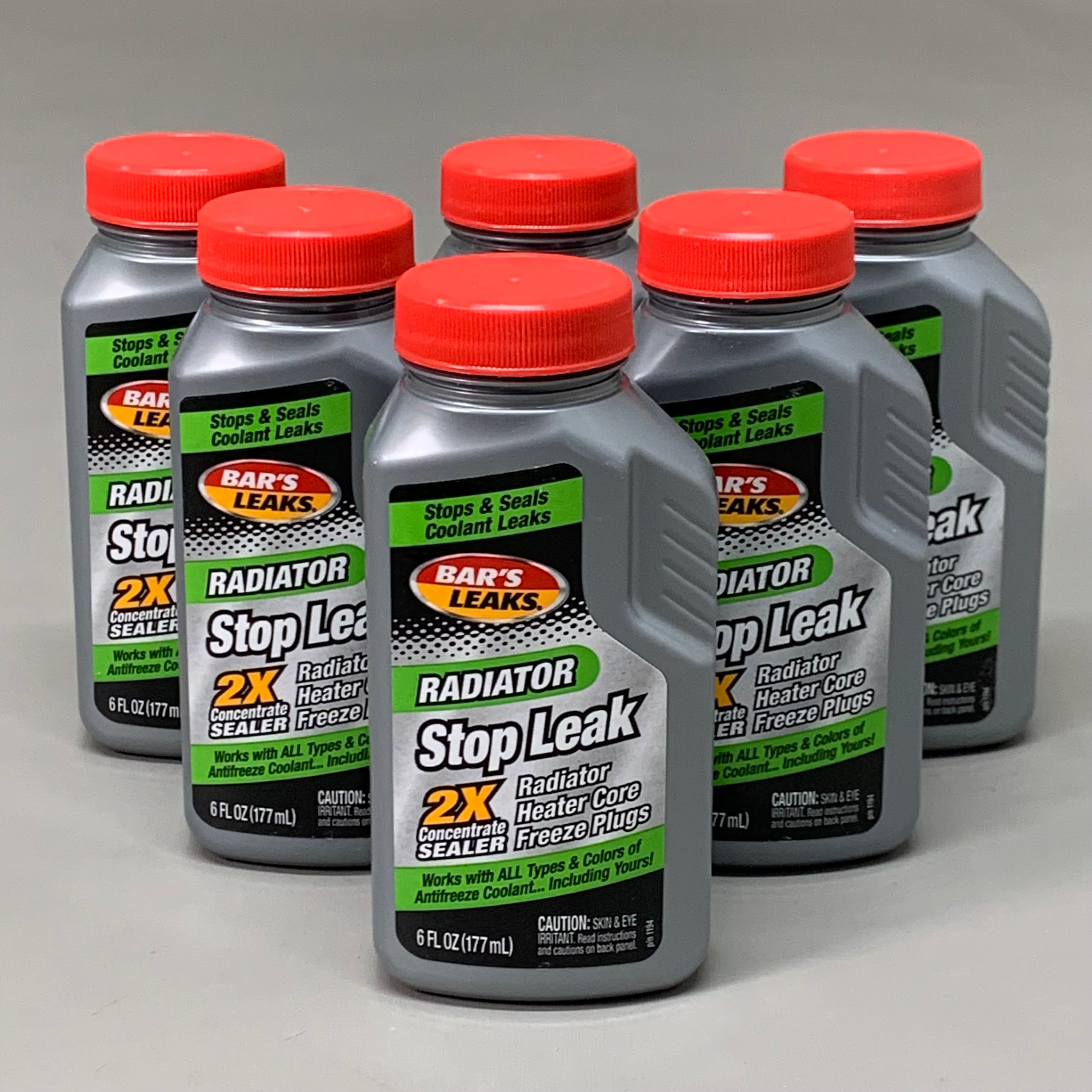 Bar's Leaks Radiator Stop Leak 2X Concentrate – 6-Pack | Emergency Coolant Sealer for Family Road Trips