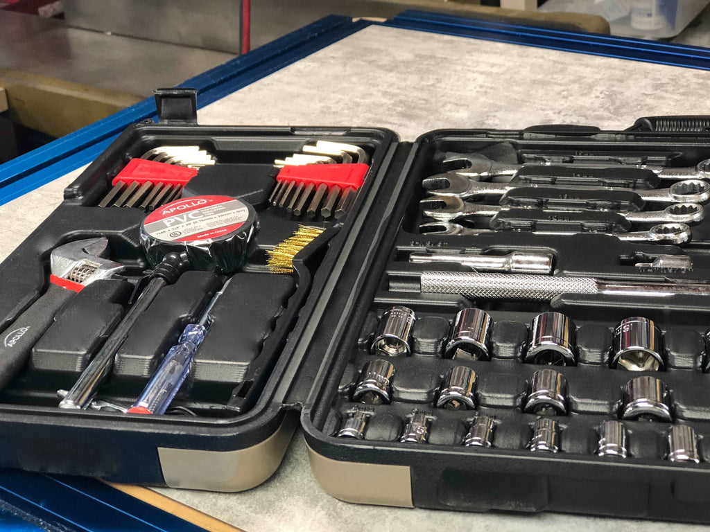 Apollo Tools 101-Piece Mechanic Tool Set – Roadside & Home Repair Kit for Car, Boat, RV & Family