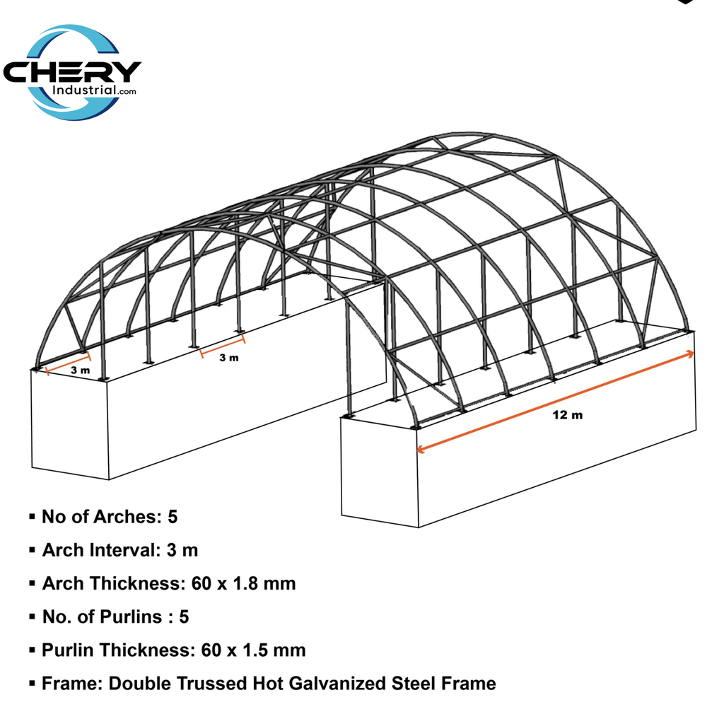 60'x40'x20' Double Truss Shipping Container Canopy Shelter – 22oz PVC, Wind & Snow Rated | Industrial, Agricultural & Large-Scale Storage