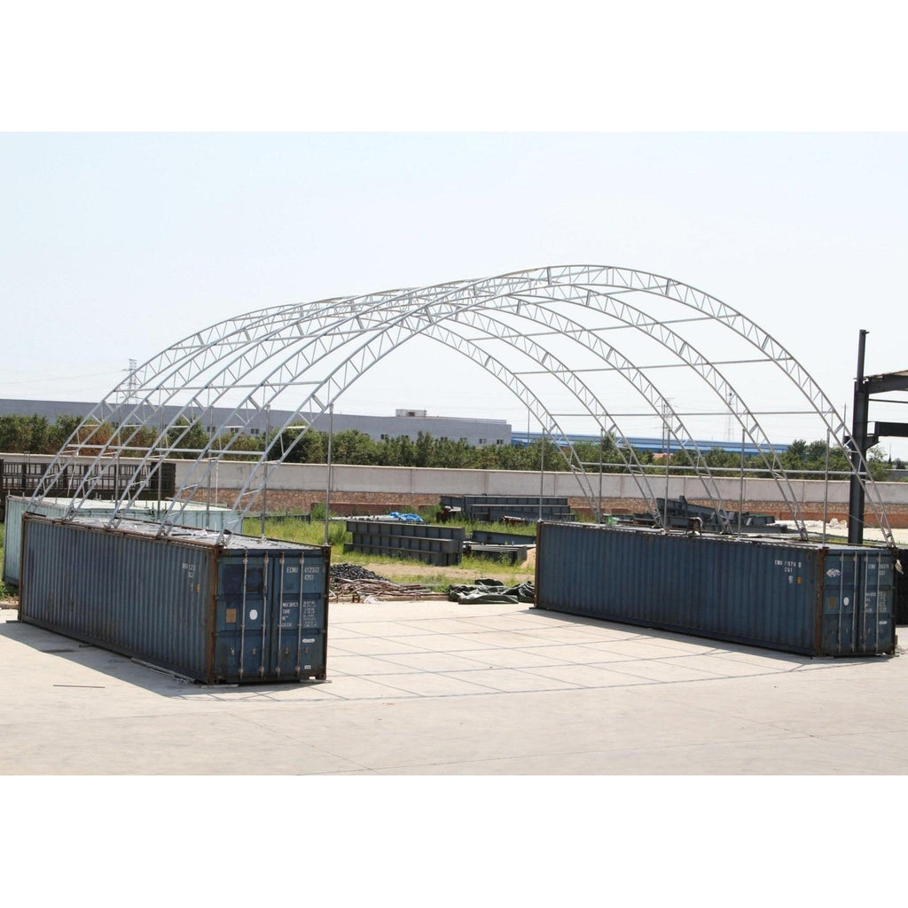 60'x40'x20' Double Truss Shipping Container Canopy Shelter – 22oz PVC, Wind & Snow Rated | Industrial, Agricultural & Large-Scale Storage