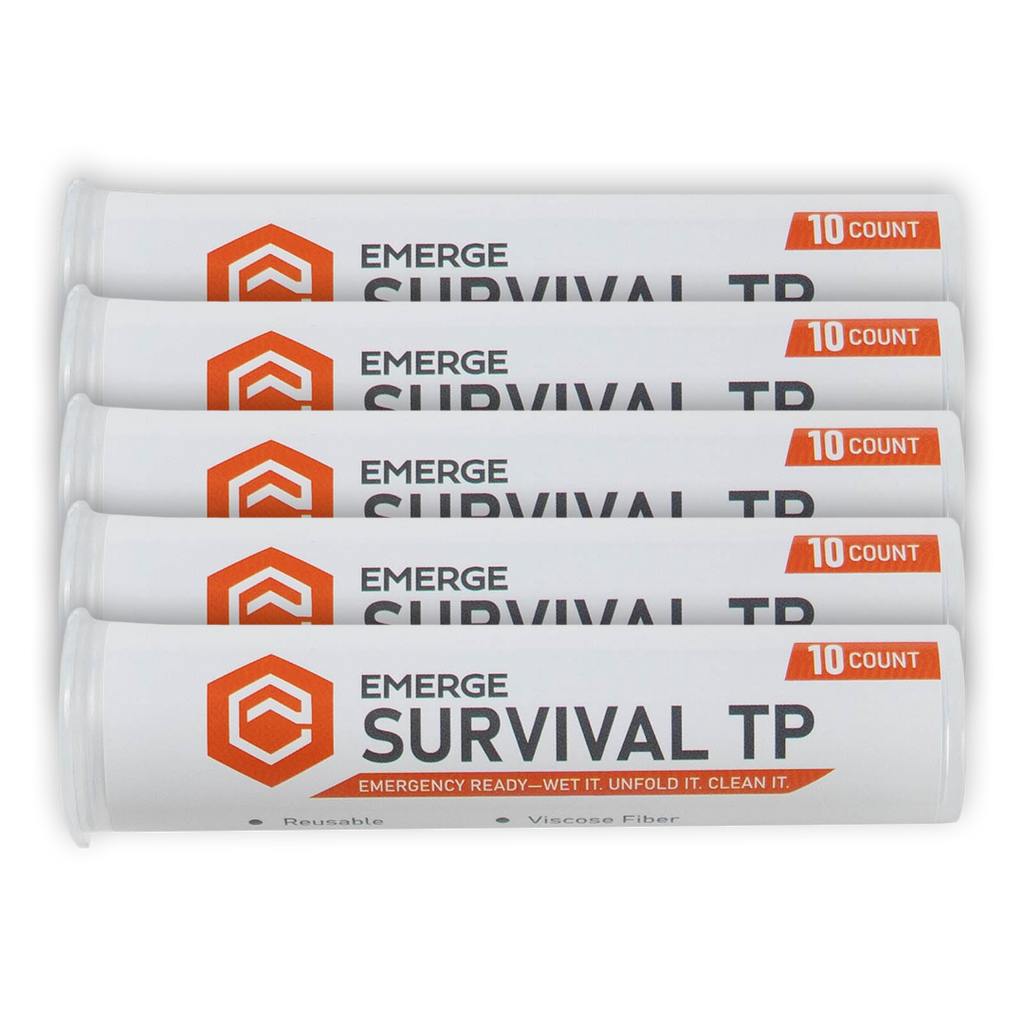 Emerge Survival Toilet Paper Tablets – Compact Biodegradable Wipes, Expands with Water | Camping, Emergency Kits & Go-Bags