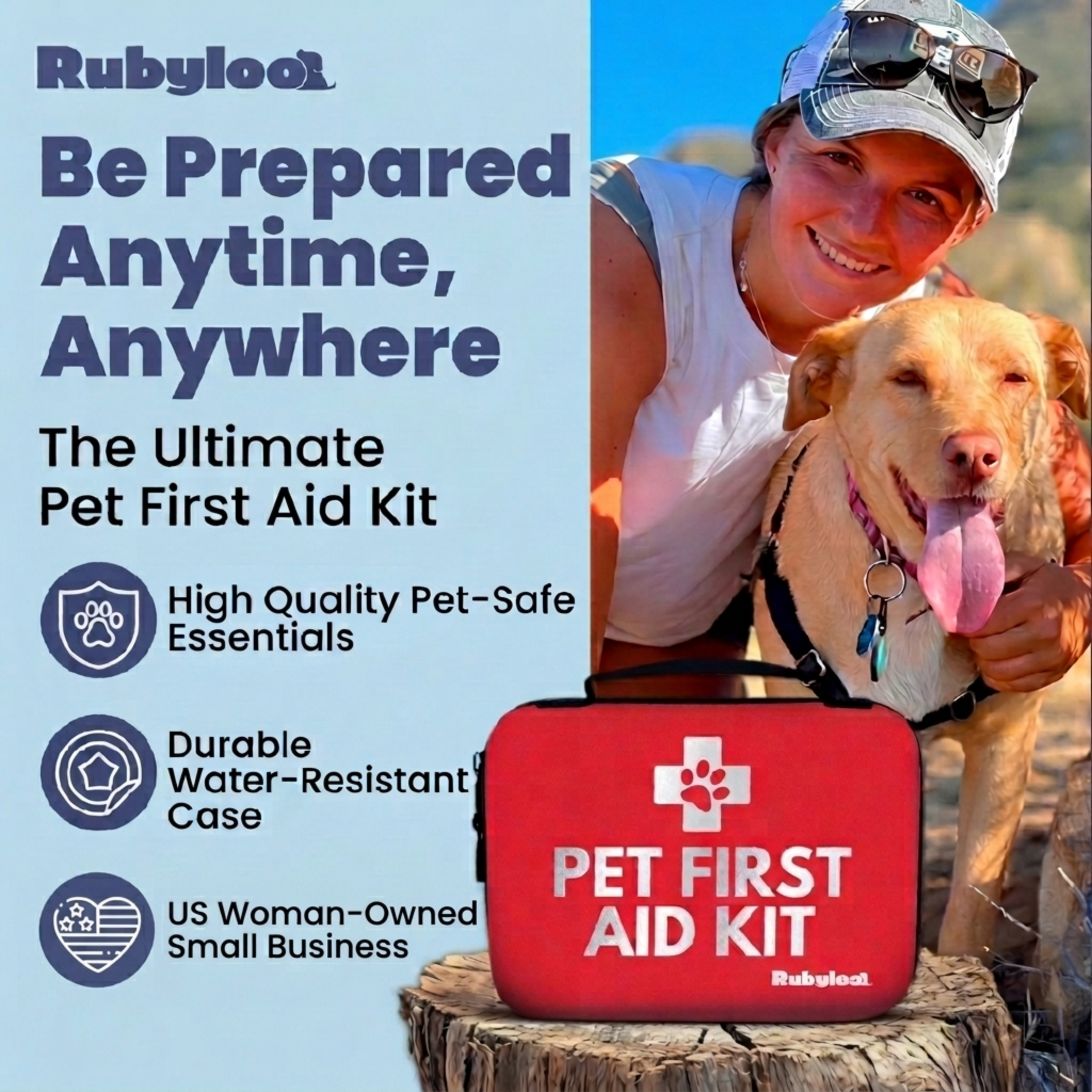 Pet First Aid Kit for Dogs & Cats – Vet-Approved, Field-Tested Essentials with First Aid Guide | Hiking, Camping, Road Trips & Emergency Preparedness