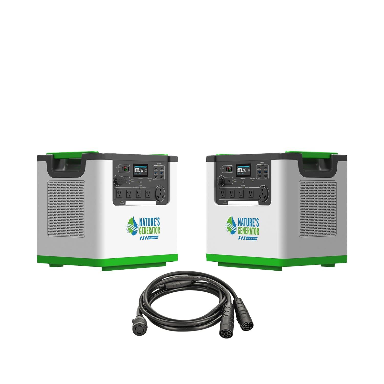Nature's Generator Lithium 3600 Power Station – 3600W Pure Sine Wave, LiFePO₄ Battery, Solar Ready | Home Backup, Off-Grid & Family Emergency Power