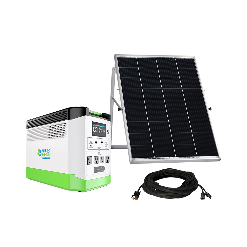 Nature's Generator Lithium 1800 Solar Generator – 1800W Pure Sine Wave, LiFePO₄ Battery, Solar Panel Included | Home Backup, RV & Family Emergency Power