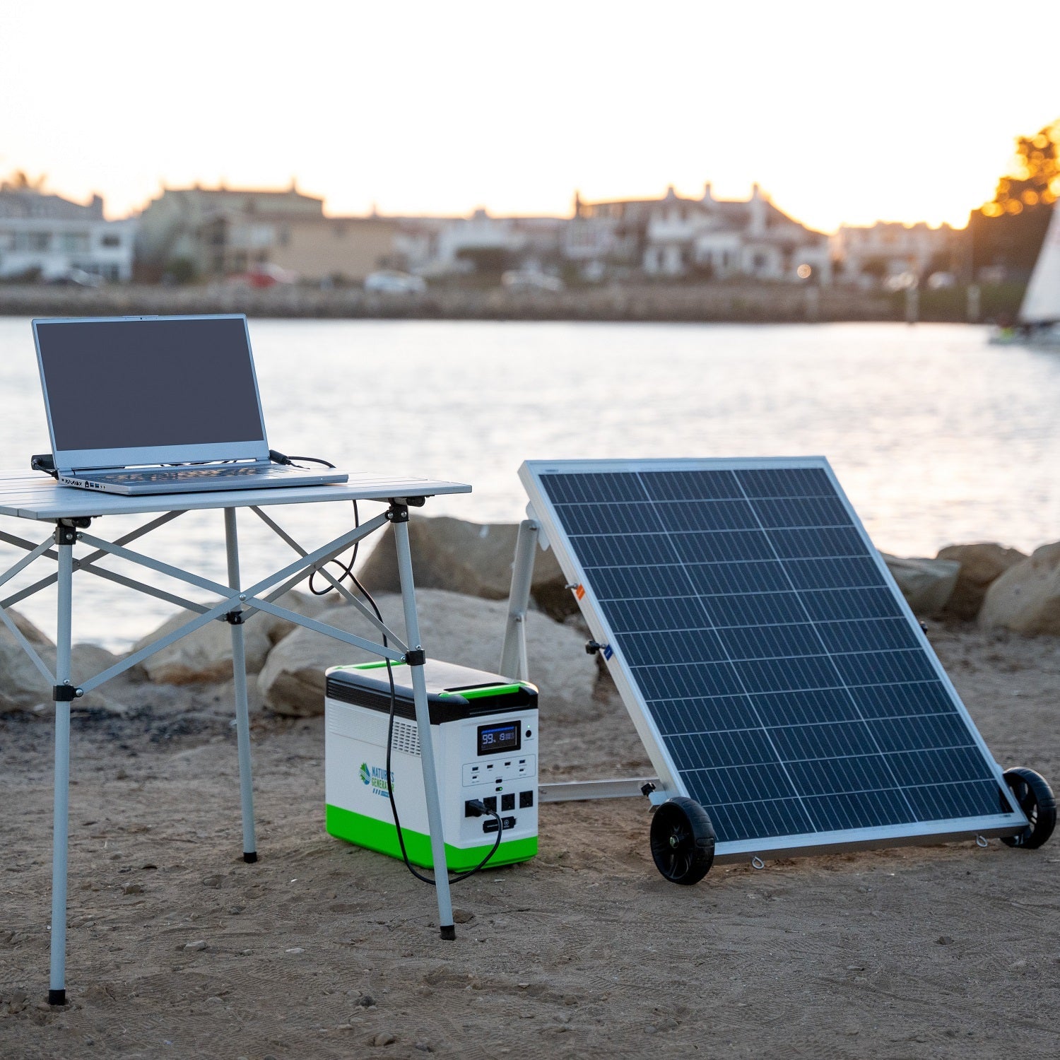 Nature's Generator Lithium 1800 Solar Generator – 1800W Pure Sine Wave, LiFePO₄ Battery, Solar Panel Included | Home Backup, RV & Family Emergency Power