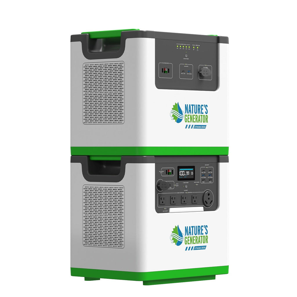 Nature's Generator Lithium 3600 Power Station – 3600W Pure Sine Wave, LiFePO₄ Battery, Solar Ready | Home Backup, Off-Grid & Family Emergency Power