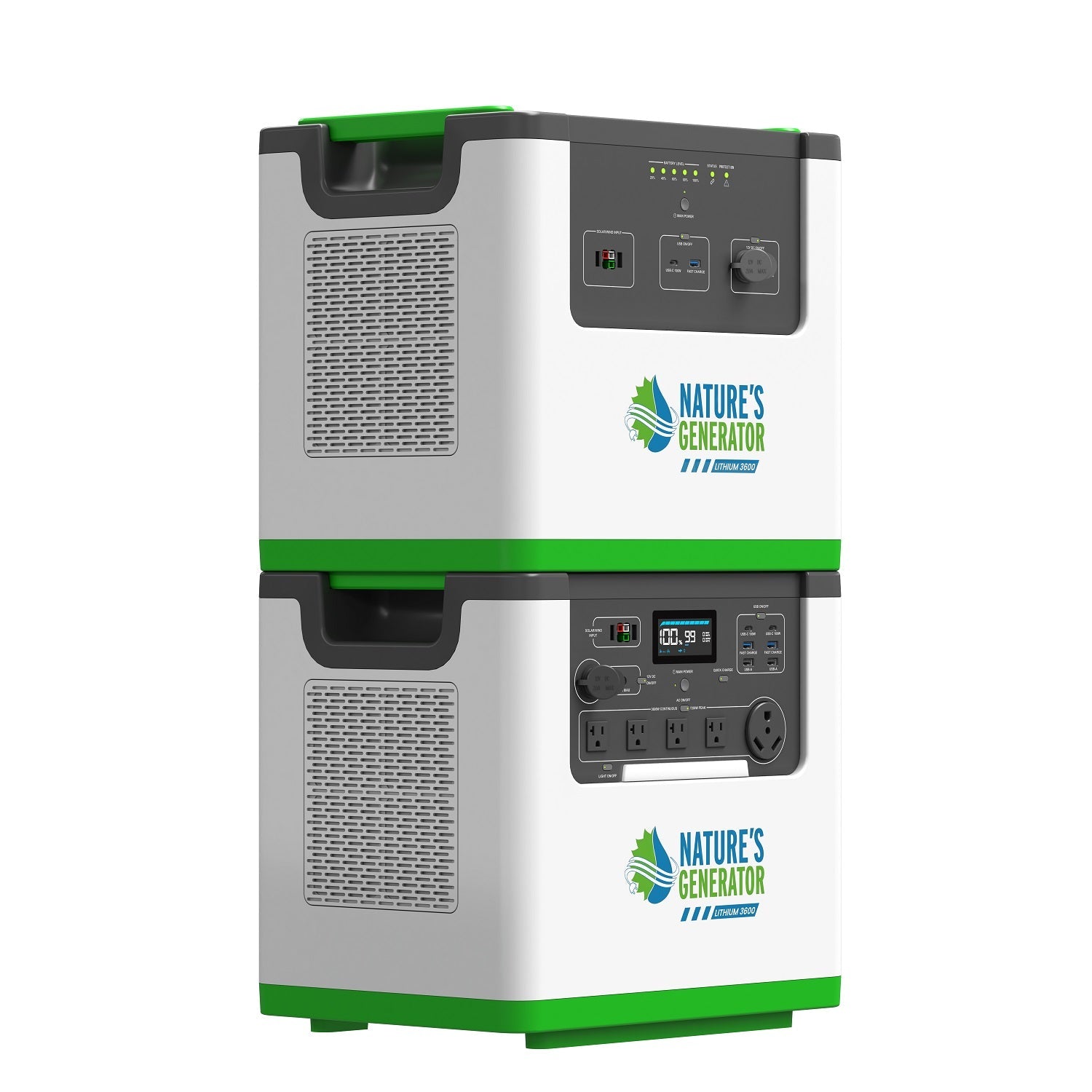 Nature's Generator Lithium 3600 Power Station – 3600W Pure Sine Wave, LiFePO₄ Battery, Solar Ready | Home Backup, Off-Grid & Family Emergency Power