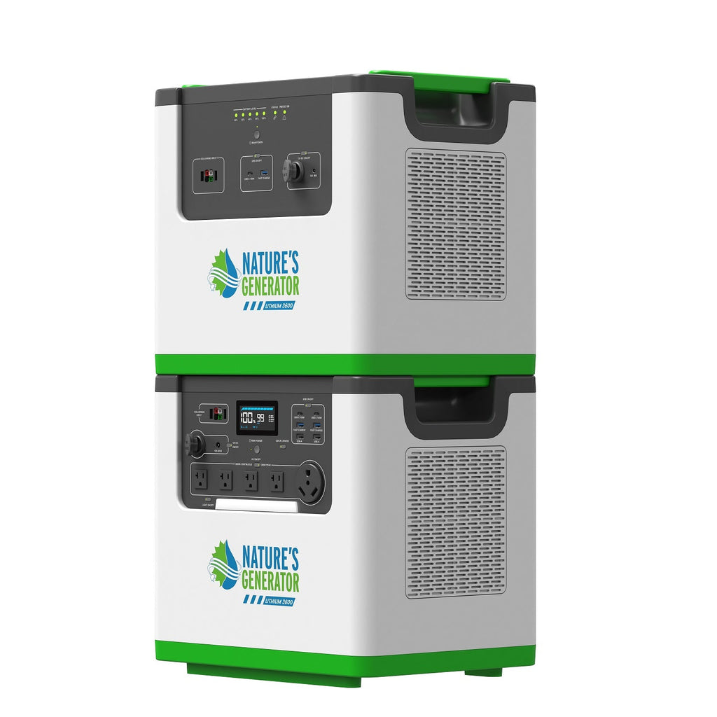 Nature's Generator Lithium 3600 Power Station – 3600W Pure Sine Wave, LiFePO₄ Battery, Solar Ready | Home Backup, Off-Grid & Family Emergency Power