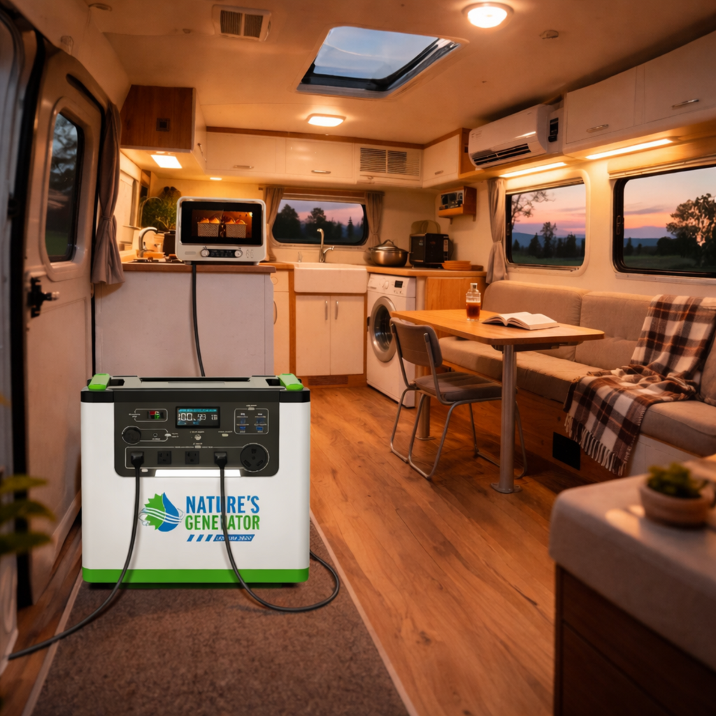 Nature's Generator Lithium 3600 Power Station – 3600W Pure Sine Wave, LiFePO₄ Battery, Solar Ready | Home Backup, Off-Grid & Family Emergency Power