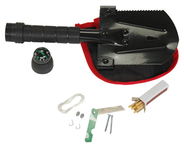 Compact Folding Survival Shovel – Multi-Function Tool with Compass & Survival Kit for Camping, Off-Road & Emergency Preparedness