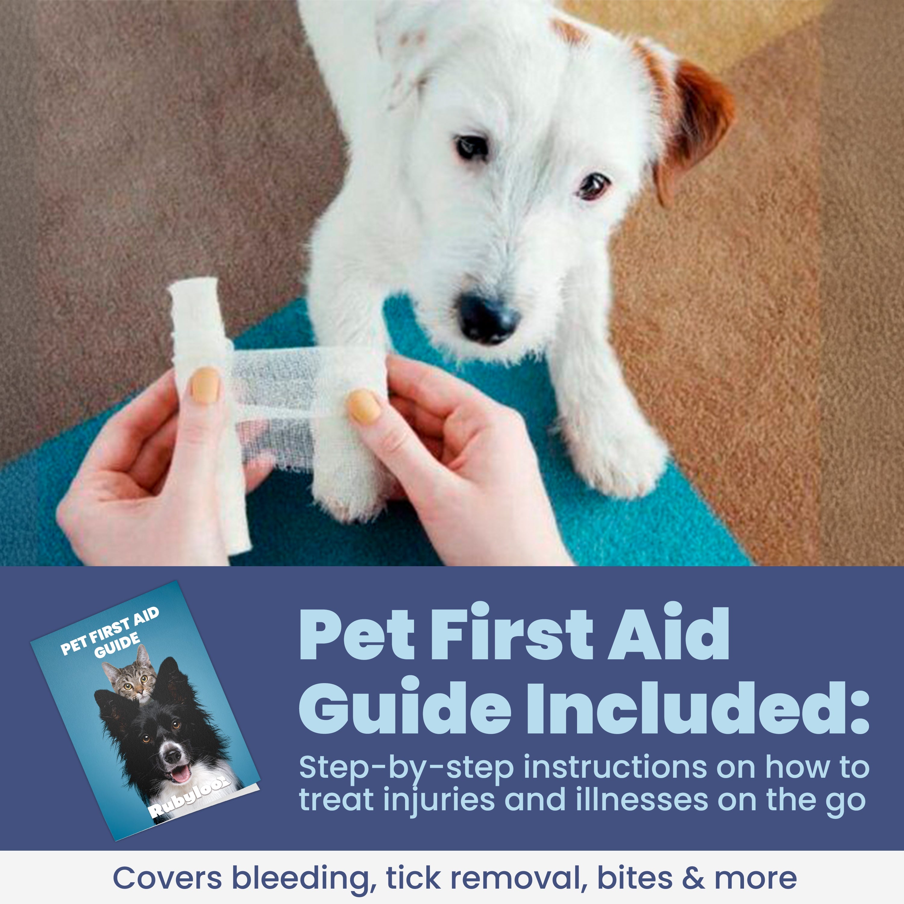 Pet First Aid Kit for Dogs & Cats – Vet-Approved, Field-Tested Essentials with First Aid Guide | Hiking, Camping, Road Trips & Emergency Preparedness