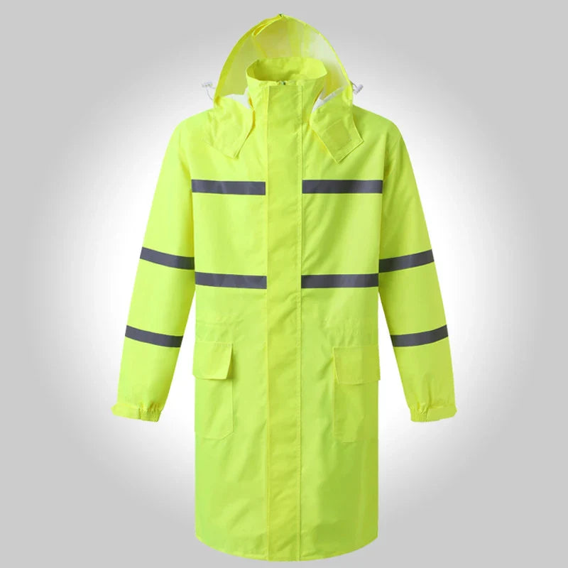 Hi-Vis Reflective Rain Jacket – Be Seen & Stay Dry During Roadside Emergencies