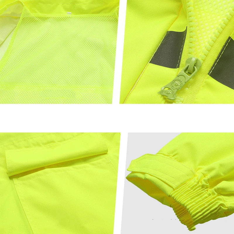 Hi-Vis Reflective Rain Jacket – Be Seen & Stay Dry During Roadside Emergencies