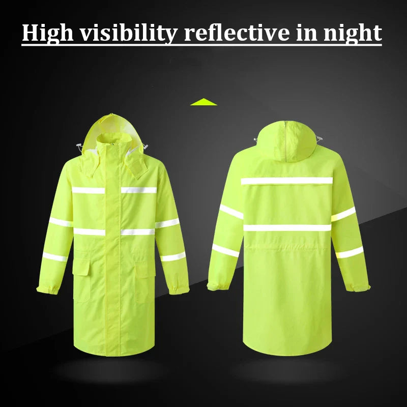Hi-Vis Reflective Rain Jacket – Be Seen & Stay Dry During Roadside Emergencies