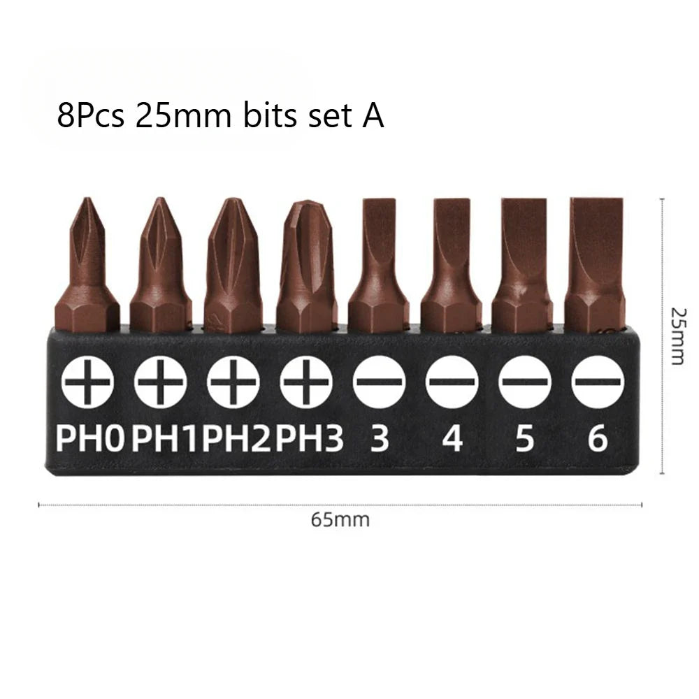1/4 Screwdriver Bits Set 25mm 50mm S2 Alloy Steel | Professional DIY Hand Tool Kit