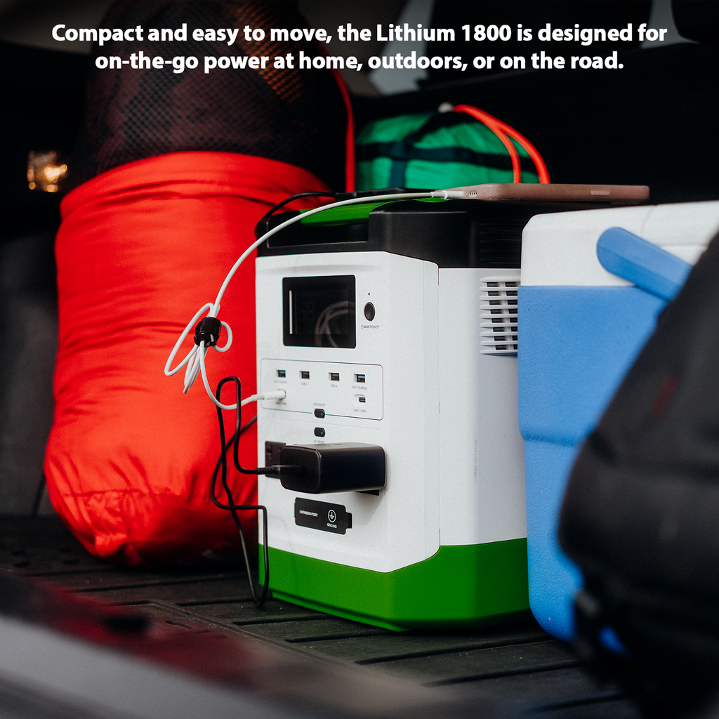 Nature's Generator Lithium 1800 Solar Generator – 1800W Pure Sine Wave, LiFePO₄ Battery, Solar Panel Included | Home Backup, RV & Family Emergency Power