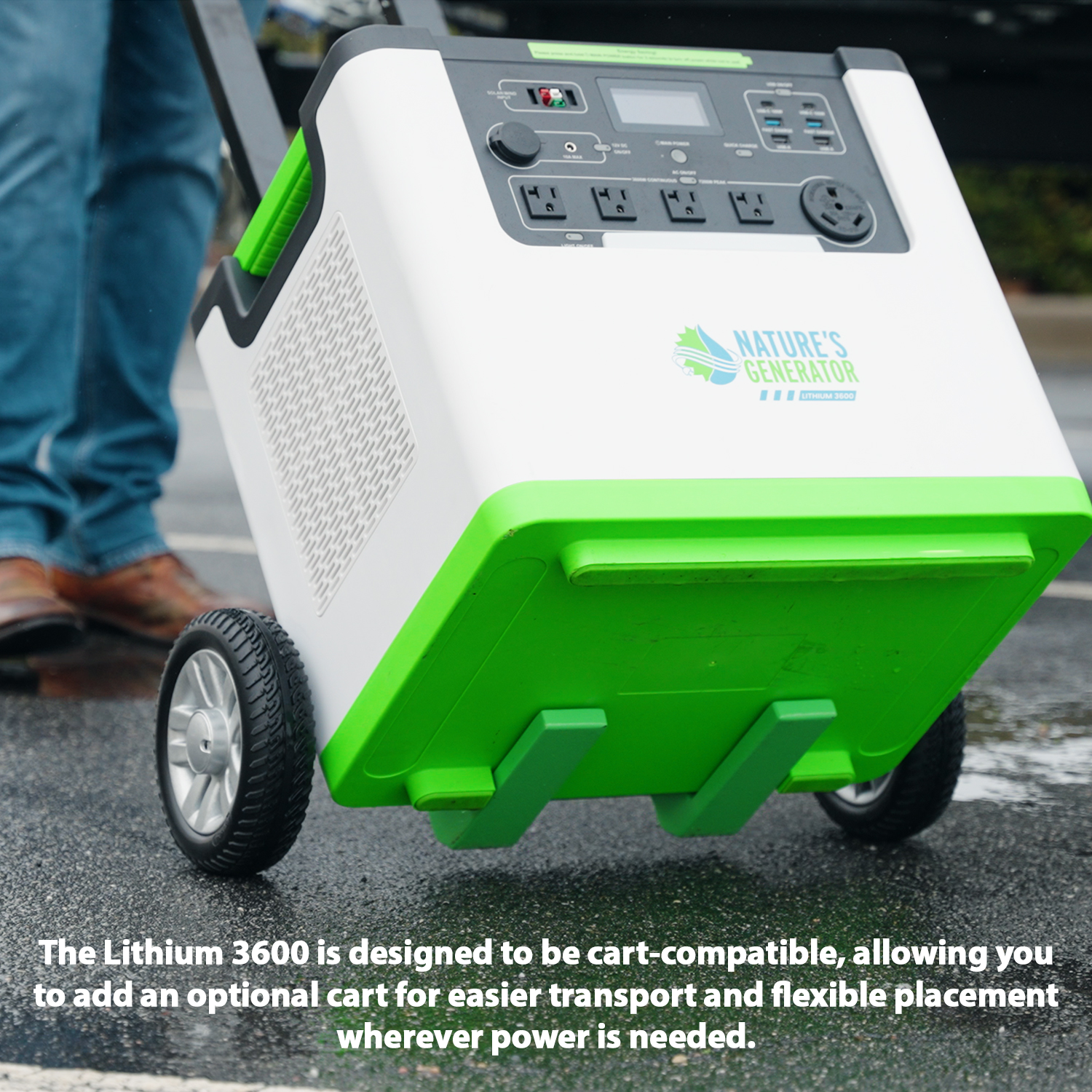Nature's Generator Lithium 3600 Power Station – 3600W Pure Sine Wave, LiFePO₄ Battery, Solar Ready | Home Backup, Off-Grid & Family Emergency Power