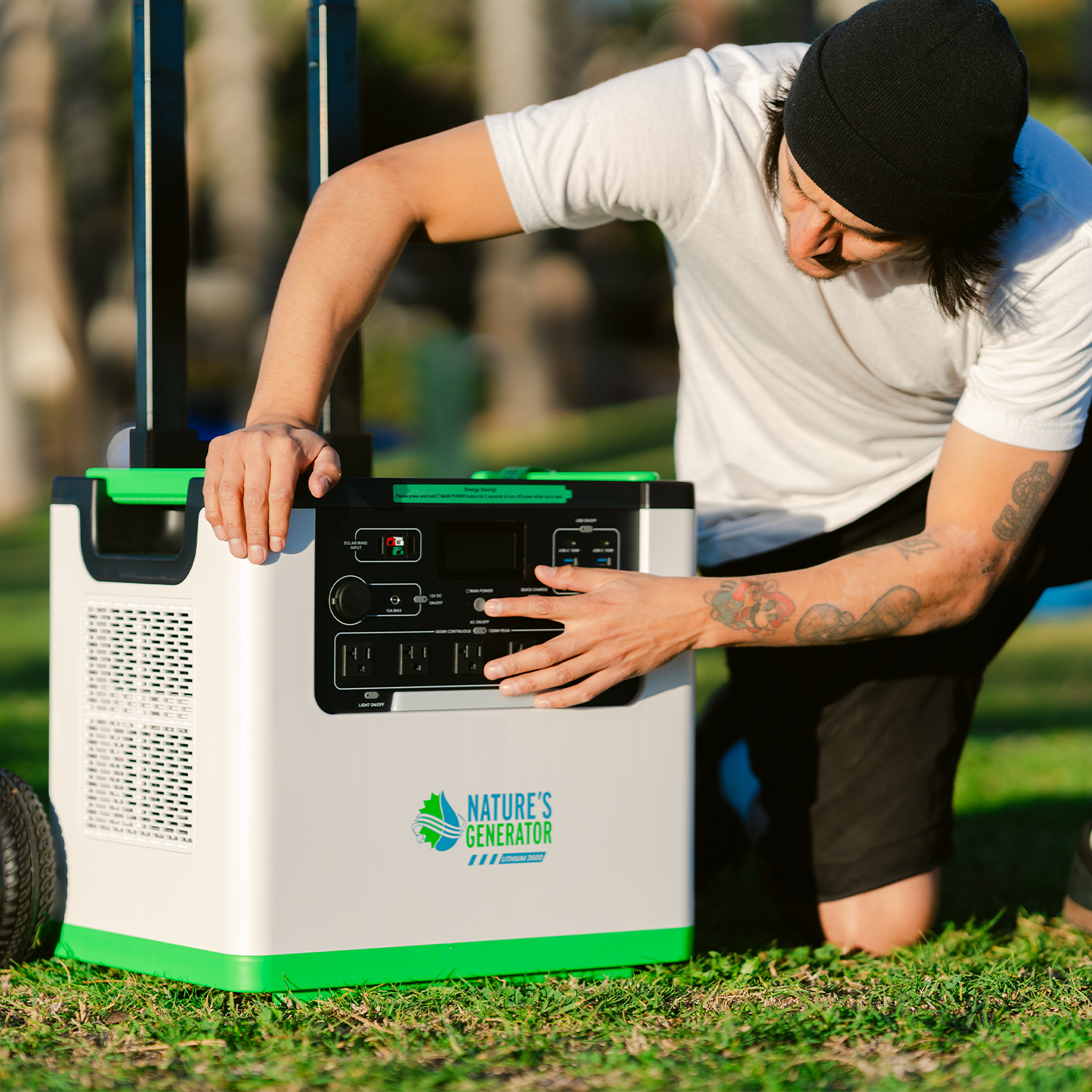 Nature's Generator Lithium 3600 Power Station – 3600W Pure Sine Wave, LiFePO₄ Battery, Solar Ready | Home Backup, Off-Grid & Family Emergency Power