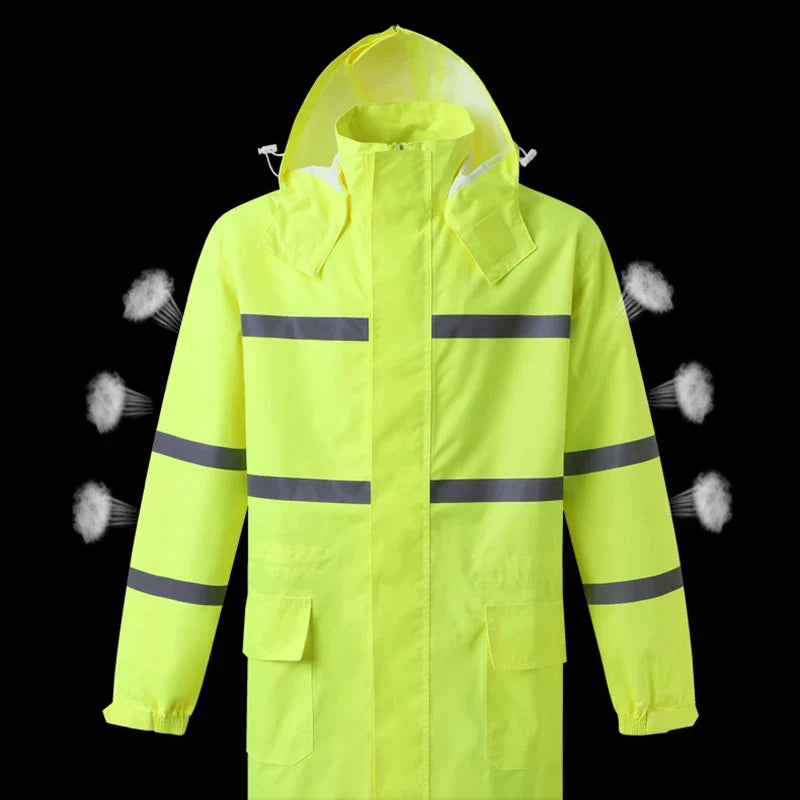 Hi-Vis Reflective Rain Jacket – Be Seen & Stay Dry During Roadside Emergencies