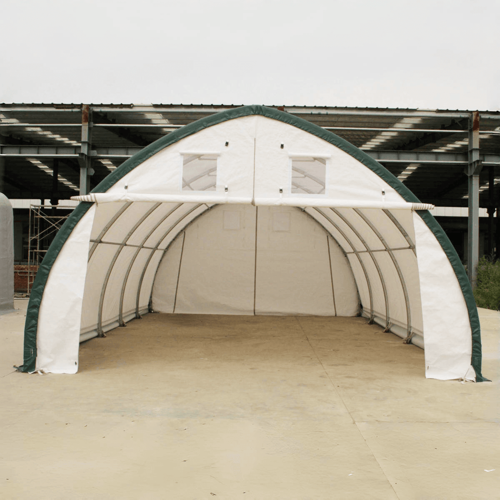20'x30'x12' Single Truss Arch Storage Shelter – Heavy-Duty PE or PVC Cover | Vehicle, Equipment & Emergency Supply Storage