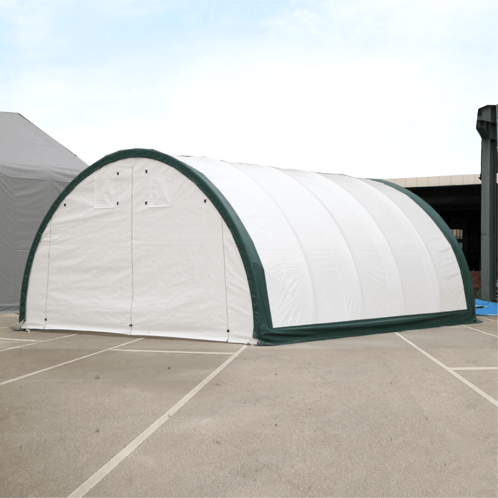 20'x30'x12' Single Truss Arch Storage Shelter – Heavy-Duty PE or PVC Cover | Vehicle, Equipment & Emergency Supply Storage
