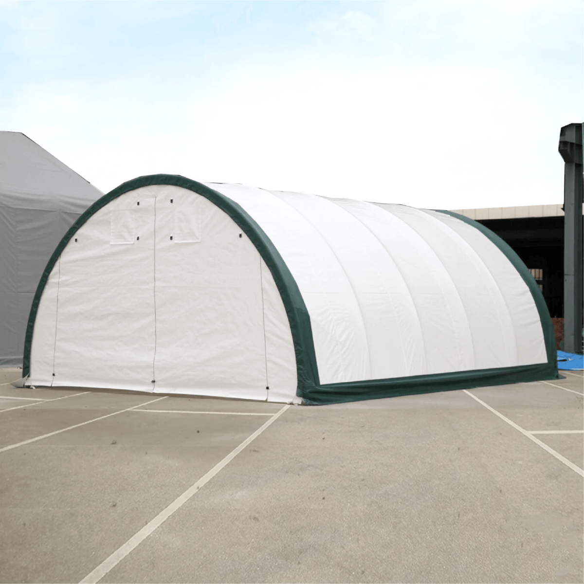 20'x30'x12' Single Truss Arch Storage Shelter – Heavy-Duty PE or PVC Cover | Vehicle, Equipment & Emergency Supply Storage