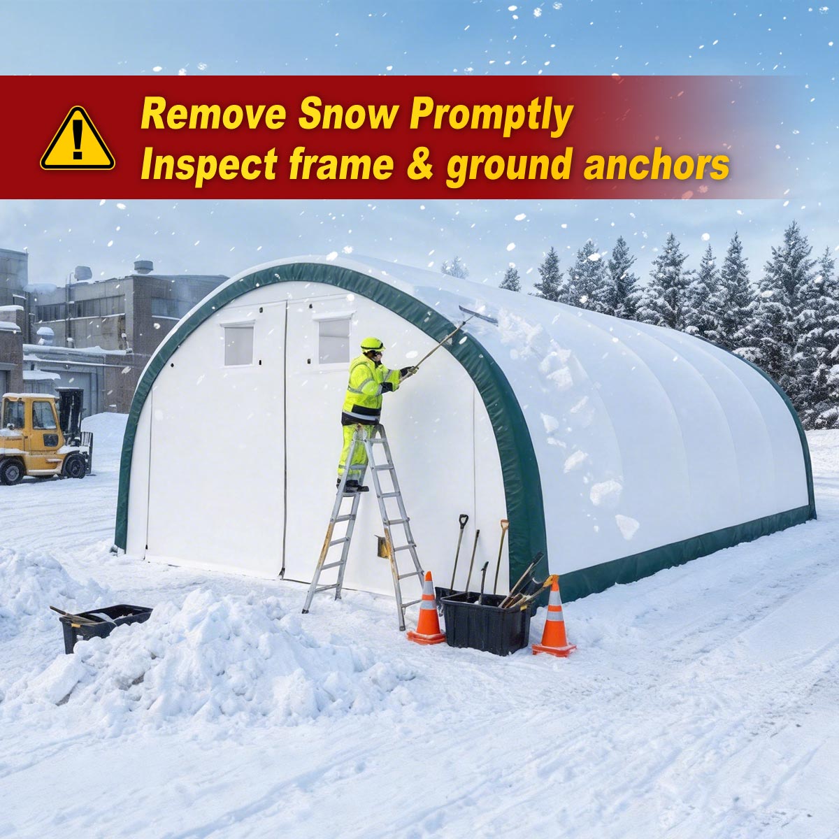 20'x30'x12' Single Truss Arch Storage Shelter – Heavy-Duty PE or PVC Cover | Vehicle, Equipment & Emergency Supply Storage