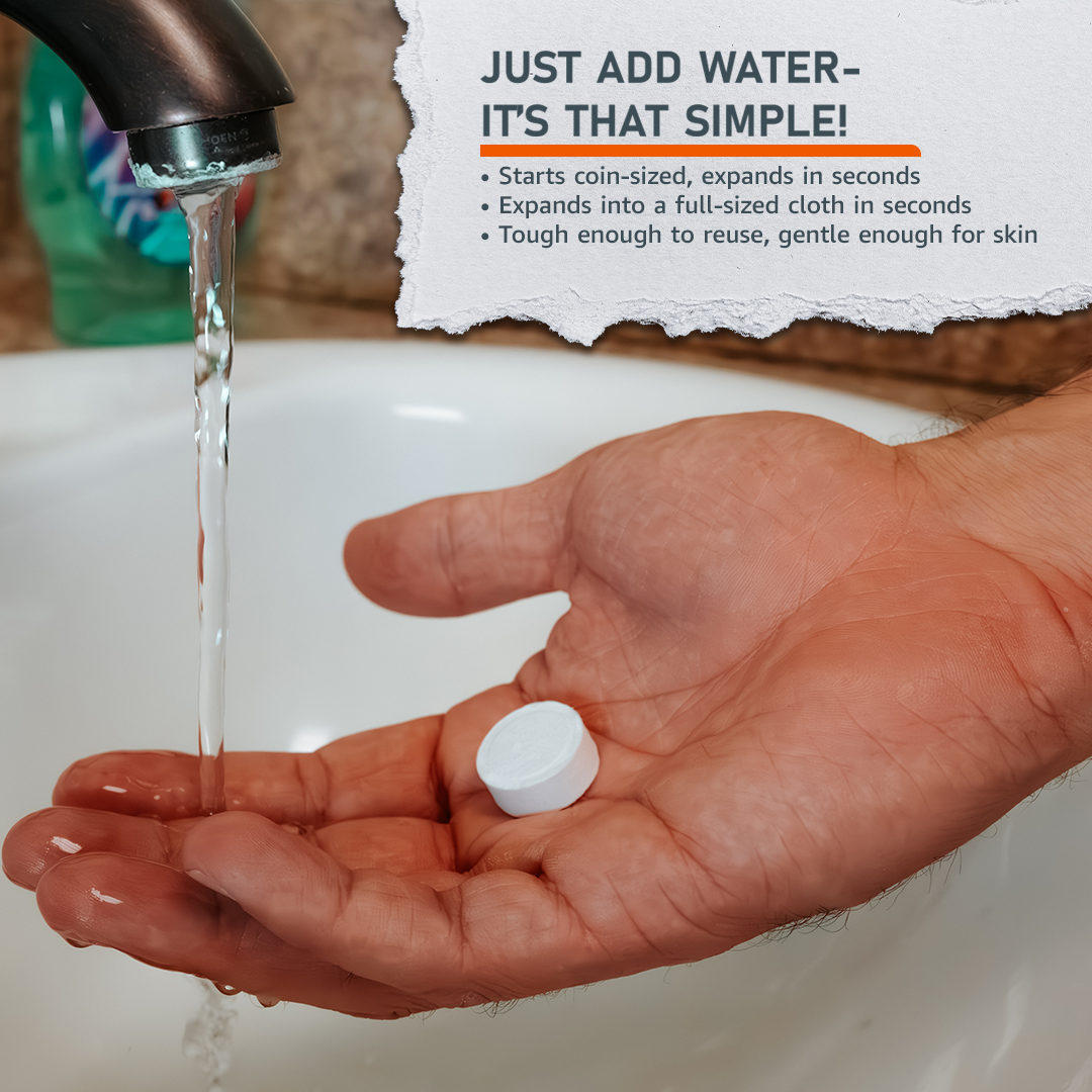 Emerge Survival Toilet Paper Tablets – Compact Biodegradable Wipes, Expands with Water | Camping, Emergency Kits & Go-Bags
