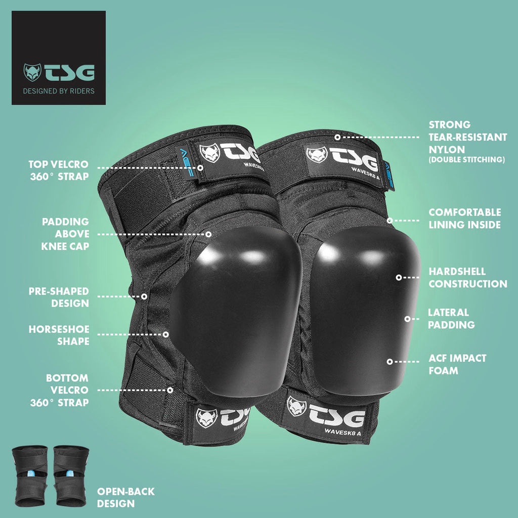 TSG Wavesk8 Knee Pads – Certified Protection for Skating, Surfing & Outdoor Adventures