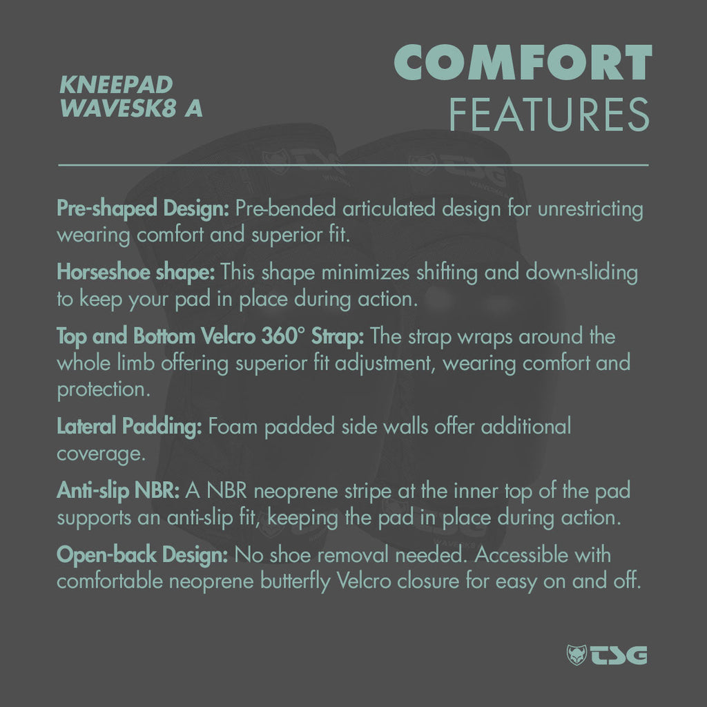TSG Wavesk8 Knee Pads – Certified Protection for Skating, Surfing & Outdoor Adventures