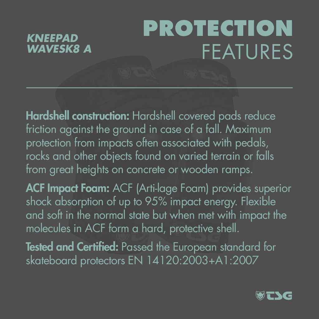 TSG Wavesk8 Knee Pads – Certified Protection for Skating, Surfing & Outdoor Adventures