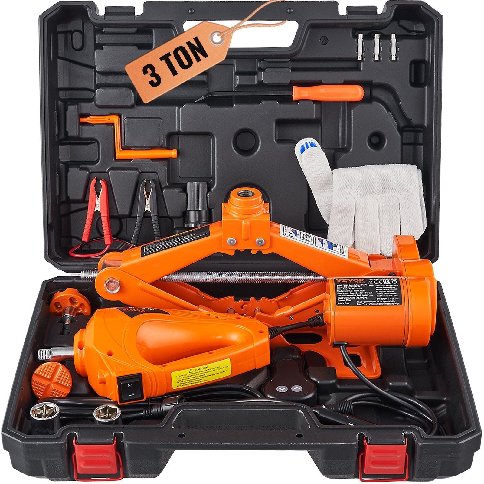 Electric Car Jack 3-Ton with Impact Wrench & Remote – Roadside Tire Change for Any Family Vehicle