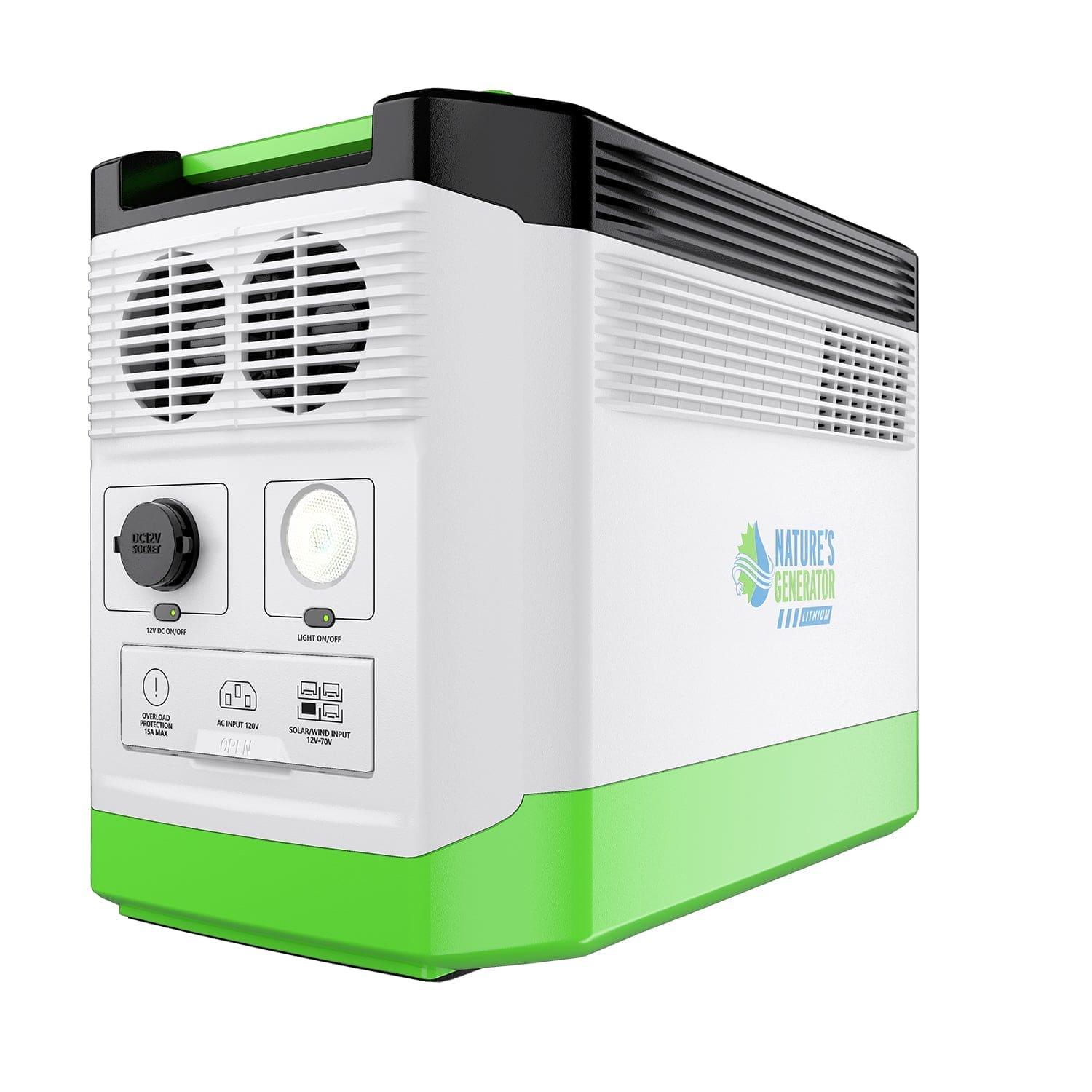 Nature's Generator Lithium 1800 Solar Generator – 1800W Pure Sine Wave, LiFePO₄ Battery, Solar Panel Included | Home Backup, RV & Family Emergency Power