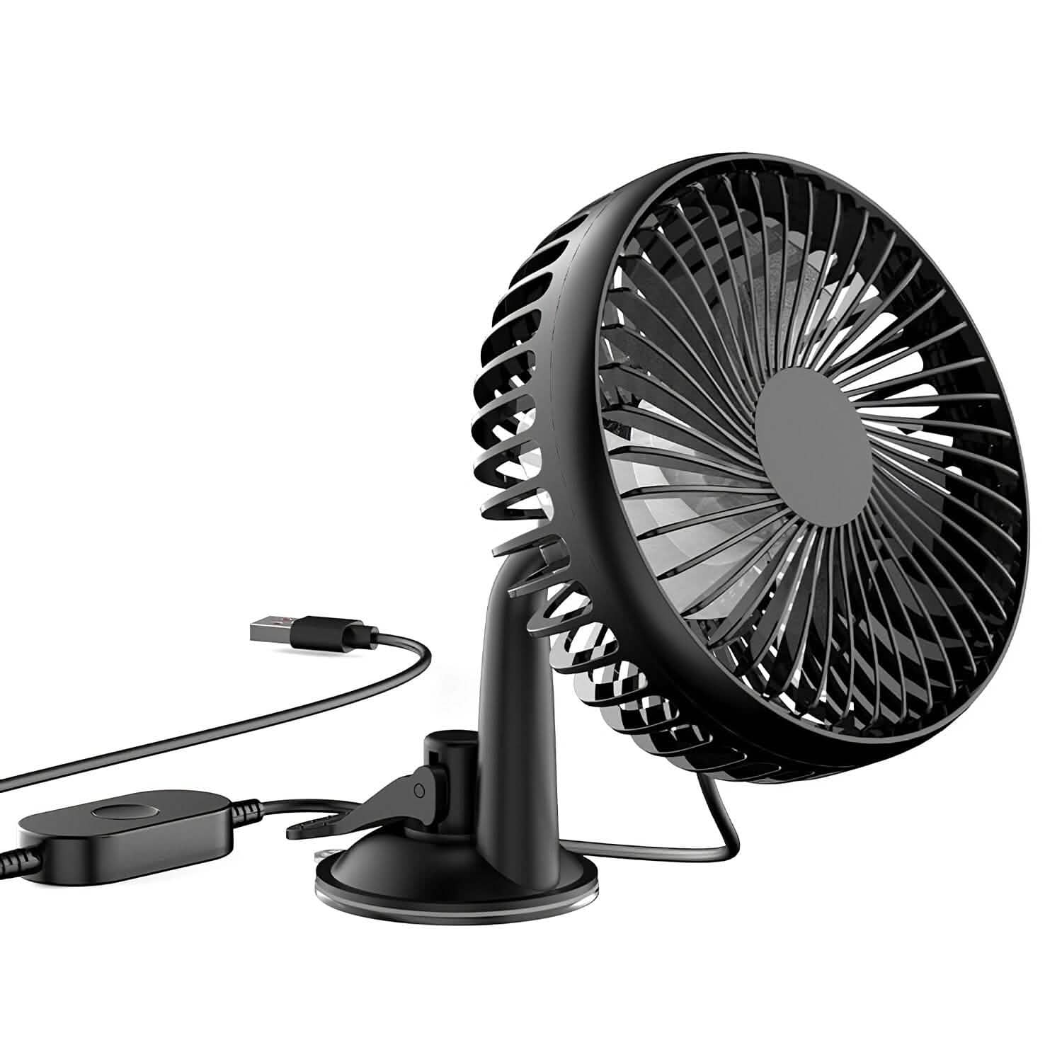 Portable 360° Car Cooling Fan – USB-Powered Comfort & Safety for the Whole Family on the Road