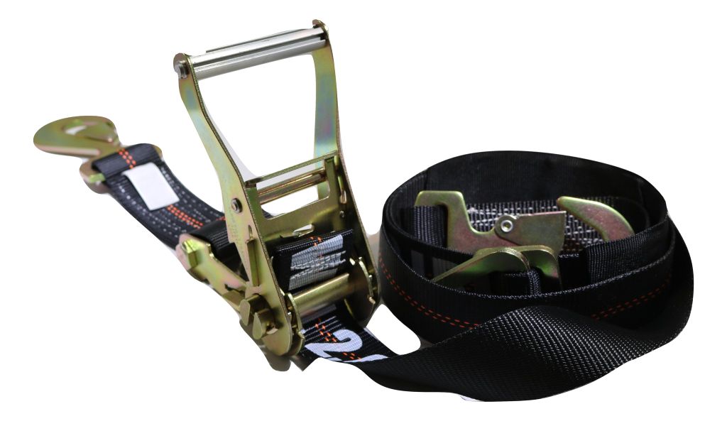 4-Pack Axle Strap & Ratchet Tow Strap Kit for Car Haulers | BLACK