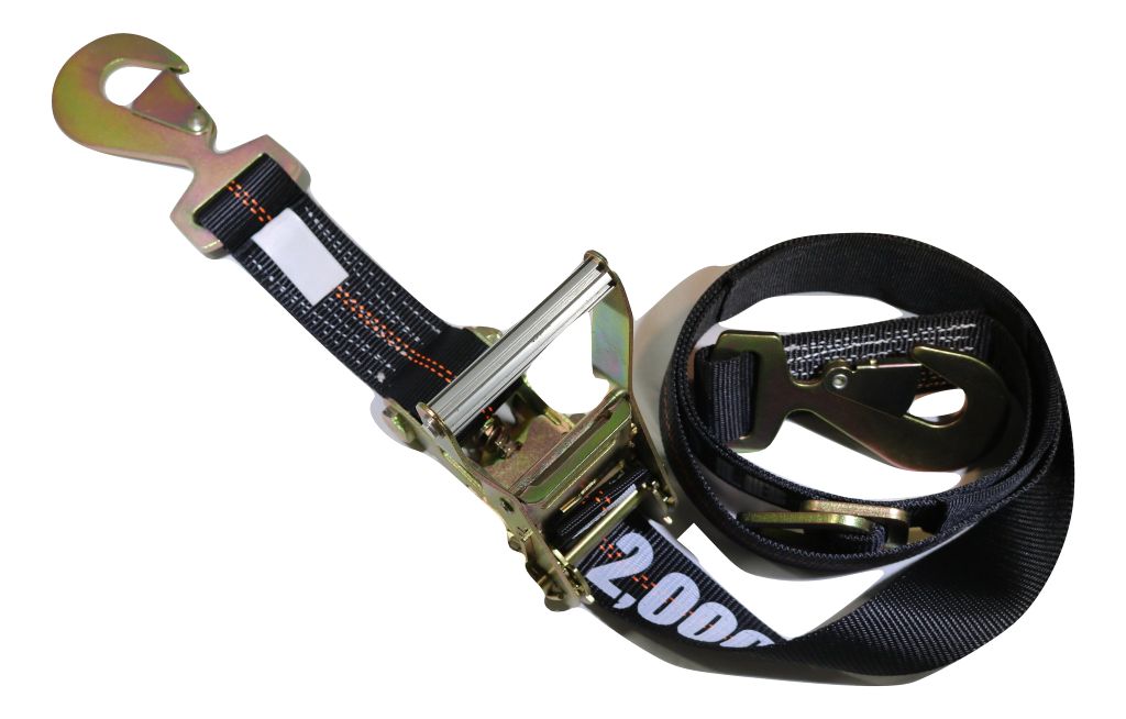 4-Pack Axle Strap & Ratchet Tow Strap Kit for Car Haulers | BLACK
