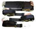 4-Pack Axle Strap & Ratchet Tow Strap Kit for Car Haulers | BLACK